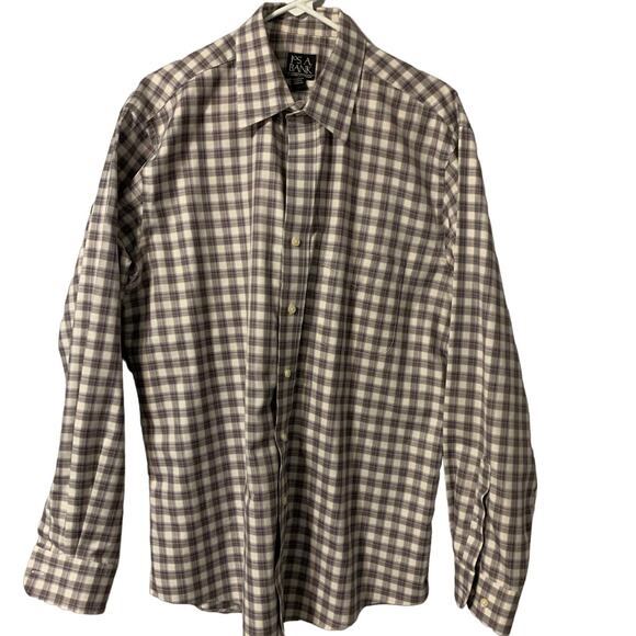 Jos. A. Bank Traveler's Collection Tailored Long Sleeve Checkered Sz Large - Picture 1 of 9